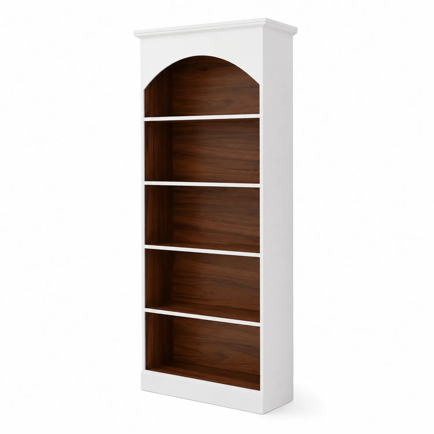 Bücherregal Holz Weiß/Nussbaum 200cm