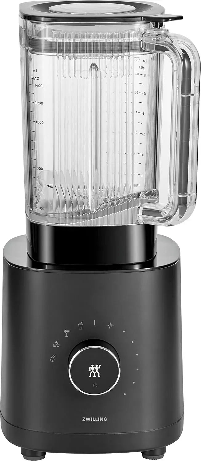 Standmixer, 1.4 L, ZWILLING ENFINIGY 1200-Watt-Hochleistungsmotor, Edelstahl, Schwarz, Mixer mit Edelstahl-Kreuzklinge &