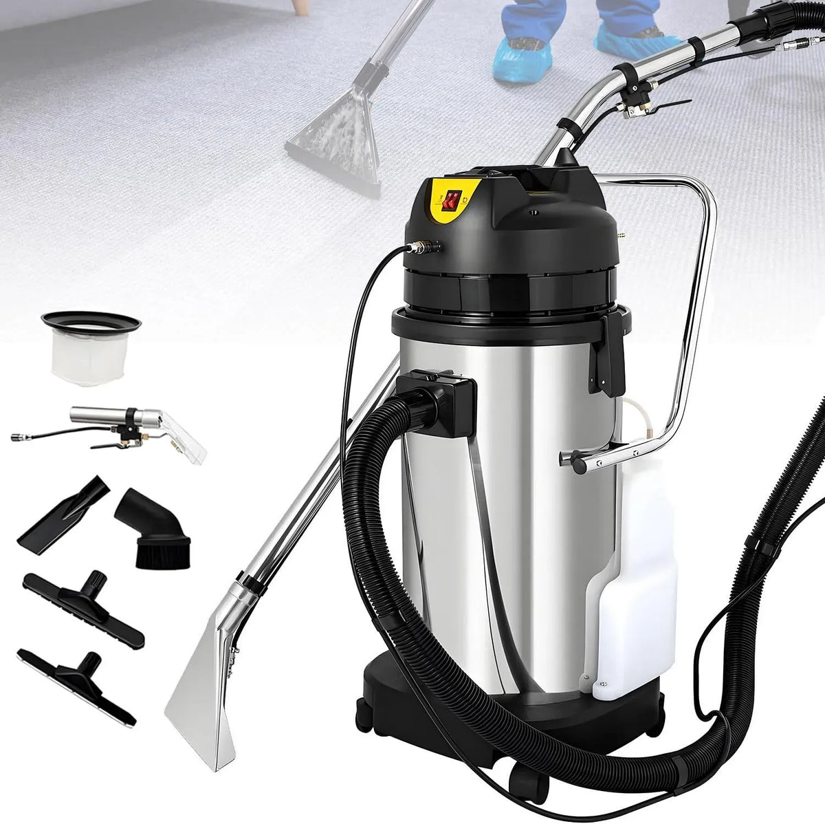 Teppichreinigungsmaschine, Trockenreiniger, Tiefenreiniger, Rundbürste, Teppich- und Polsterreiniger, 40 L, tragbar, für Gardinen und Textilien 40L