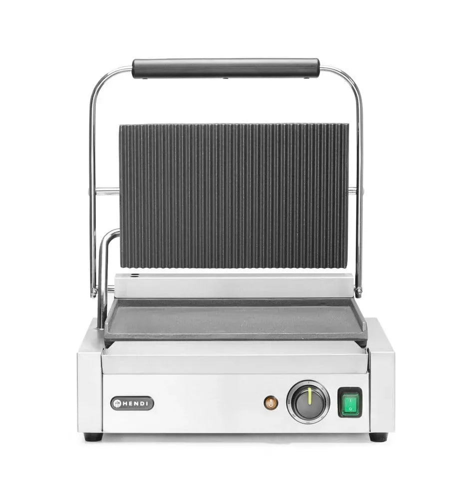 230V/2200W Grillreinigungsbürste, Kontaktgrill, Elektrogrill, Kontaktgrill und Paninigrill, 340x235mm, 2200 W, 230 V, 216 mm, Edelstahl, HENDI