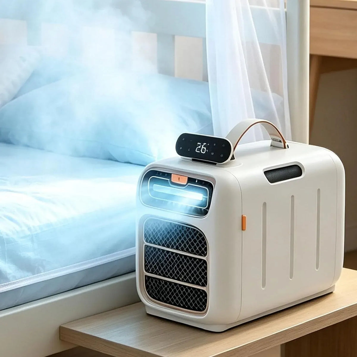 Klimaanlage 24-Stunden-Timer, Camping, 2 Temperaturzonen, ideal for Räume mit einer Fläche von 13 m², einstellbare Temperatur