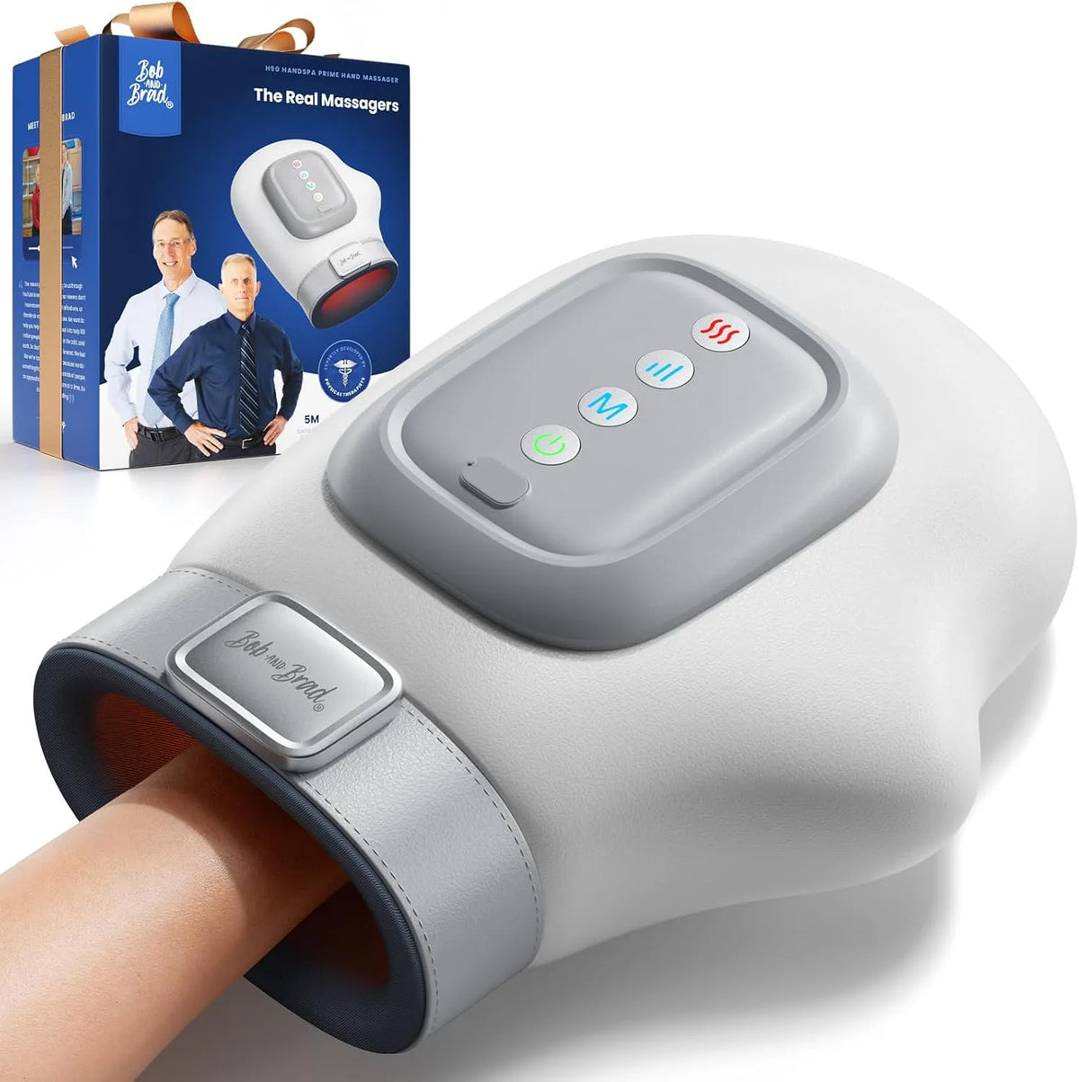 Handmassagegerät, Akku, elektrisches Handmassagegerät, 3 Modi, Wärmefunktion, kabellos, für Hände, BOB AND