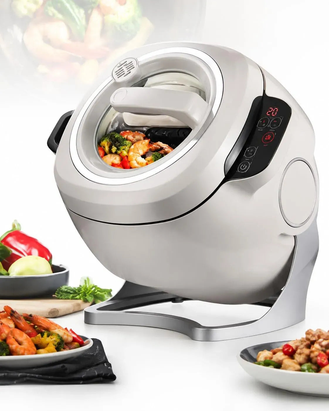 3D-Heizung Multifunktionskocher, Kochmaschine, Rührroboter, 6 L, 2000 W, 3 Geschwindigkeiten, 3D-Optik, Wärmefunktion, für Gebratenen Reis