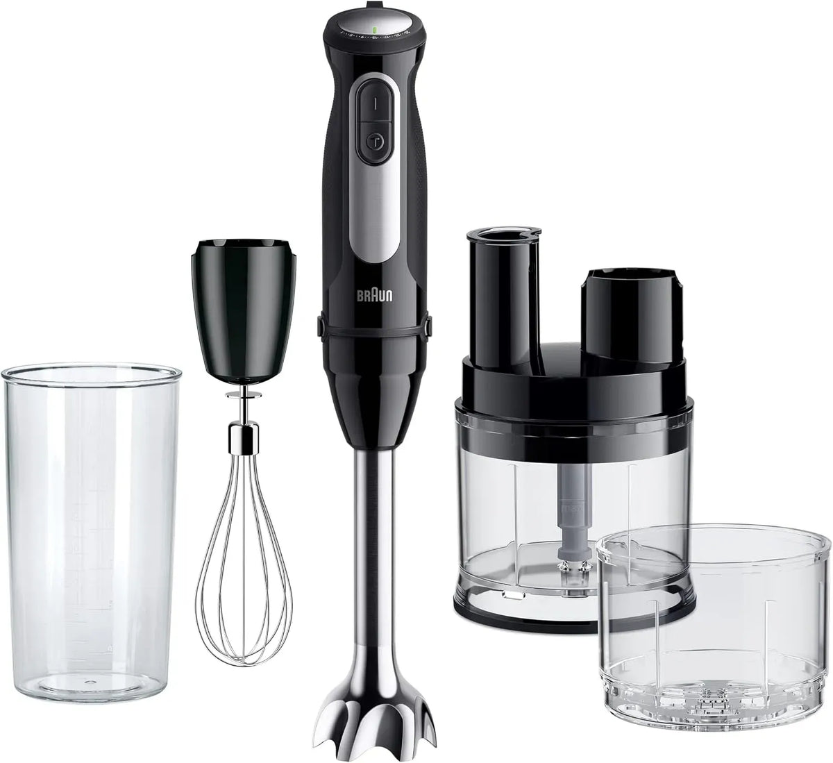 Braun MQ55755M Küchenmaschine, 1000 W, Schwarz, Stabmixer mit 25 Geschwindigkeitsstufen, 600 ml, MultiQuick 5 Pro