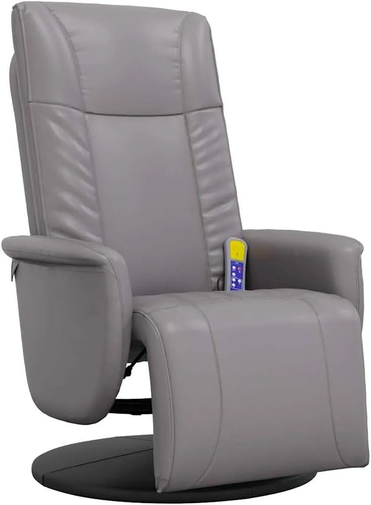 Relax- und Massagesessel, Grau, vidaXL Massagesessel mit Fußteil Grau Kunstleder