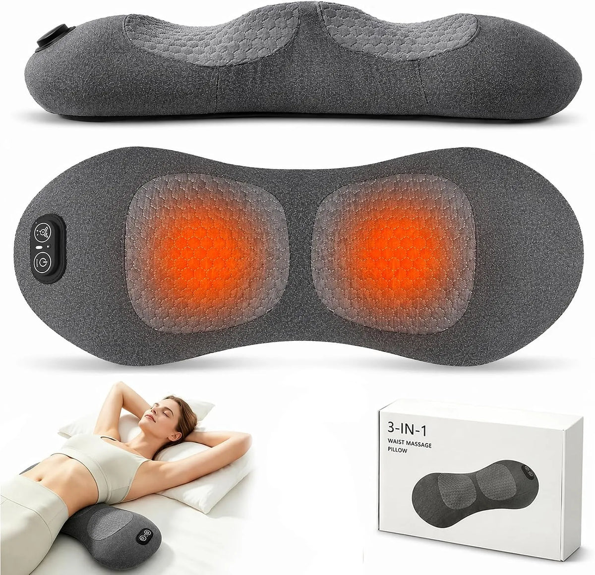 Massage Gerät, Rückenmassagegerät, Steuerschalter, Kissen, Wärmefunktion