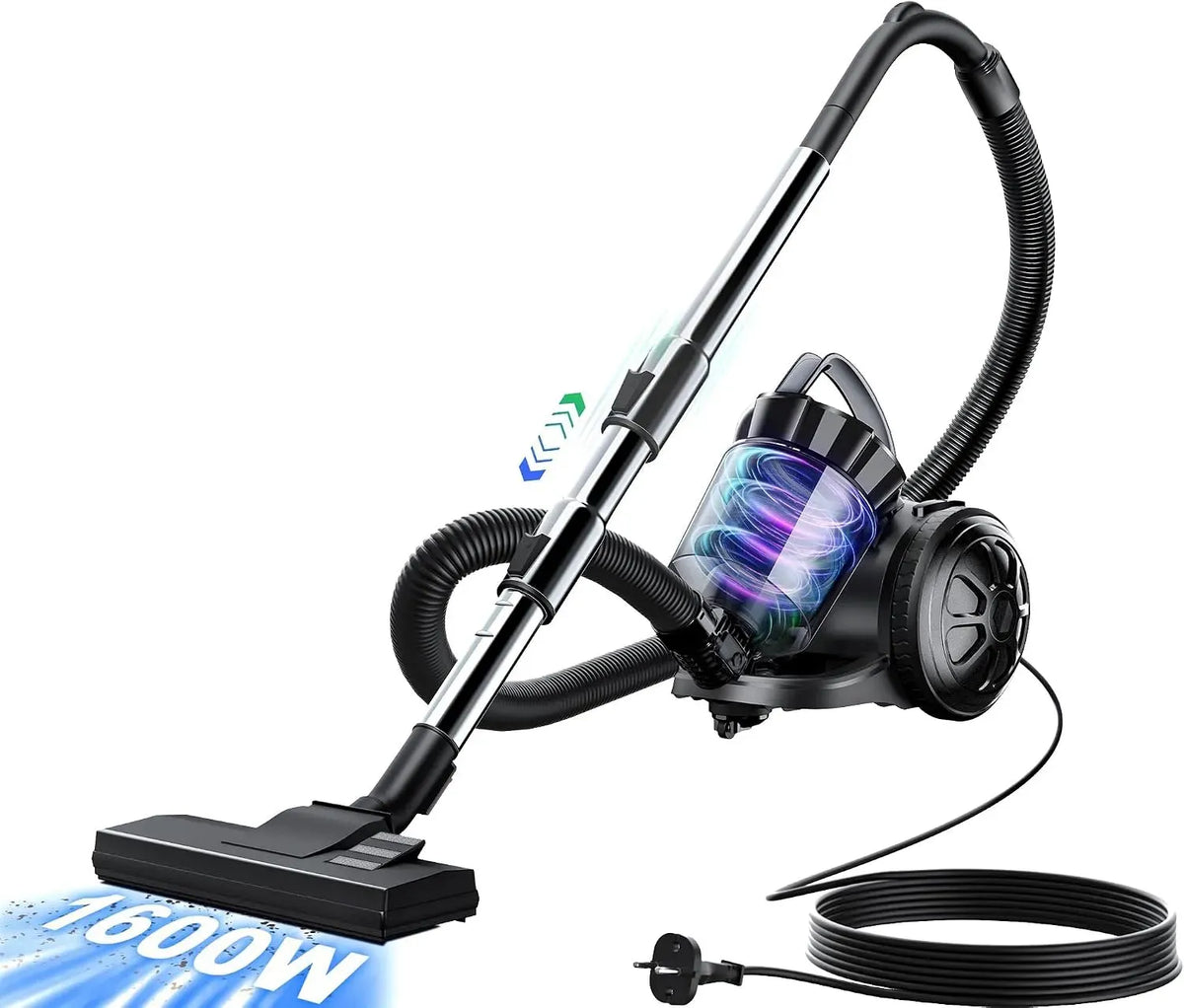 Staubsauger, 1600 W, OYLCDI, elektrisches Staubsauggerät, Beutelloser Bostaubsauger ohne Beutel