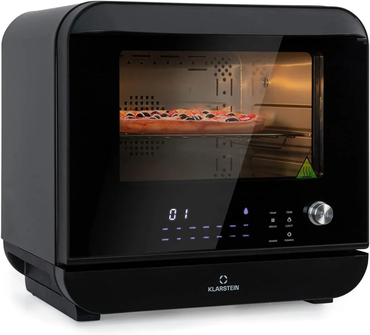 Klarstein Heißluftfritteuse, 18 L, 2450 W, 10 Programme, Timer, Dampf, 2450W Fritteuse Heissluft ohne Fett, Schnelle Heissluftfriteuse XXL