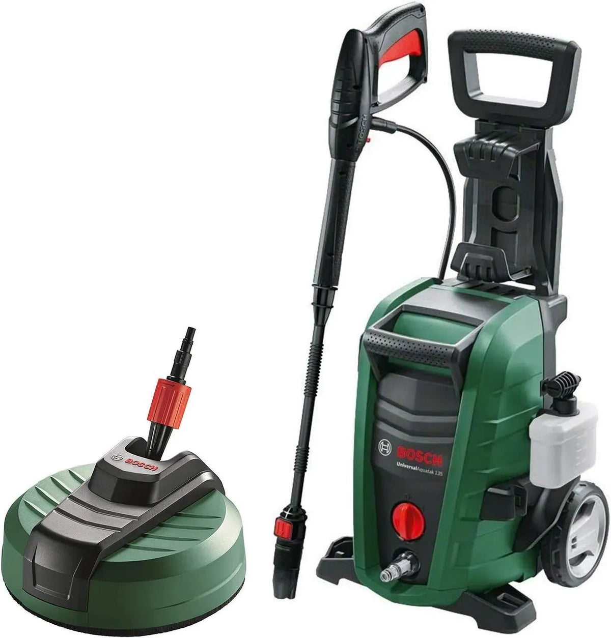 Bosch Hochdruckreiniger, 1900 W, Druck: 135 bar, Terrasenreiniger Aufsatz Aquasurf 280, Fördermenge: 410 l/h