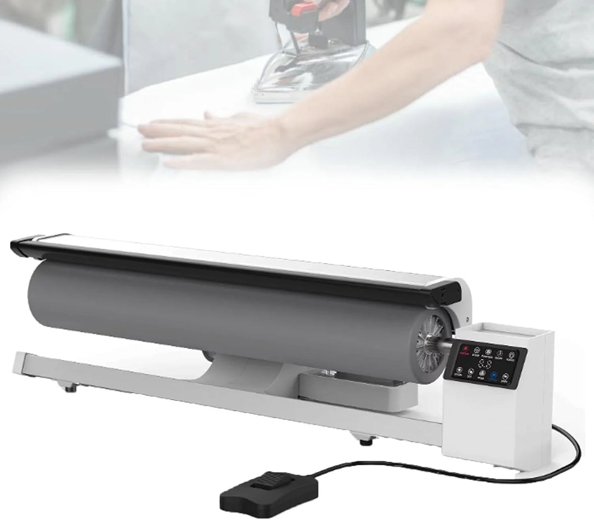 70g/min Dampf-Rollenbügelmaschine, 90cm, 90 cm, 70 g, 2,5 m, Transportrollen, Touch-Bedienung, für Hotels Und Wäschereien