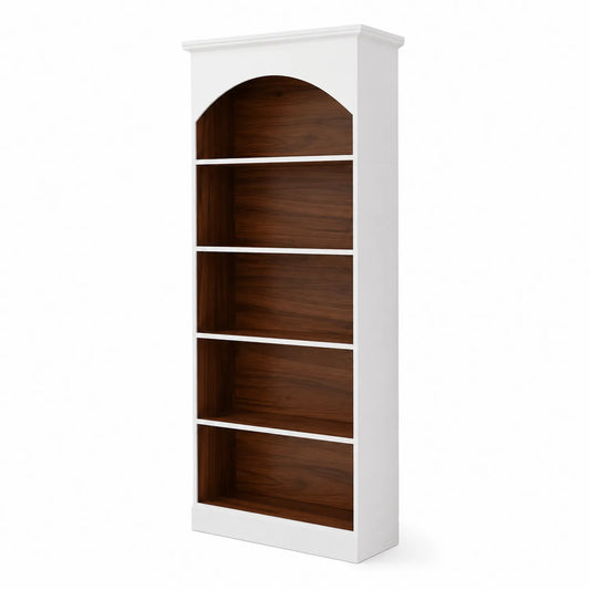 Bücherregal Holz Weiß/Nussbaum 200cm