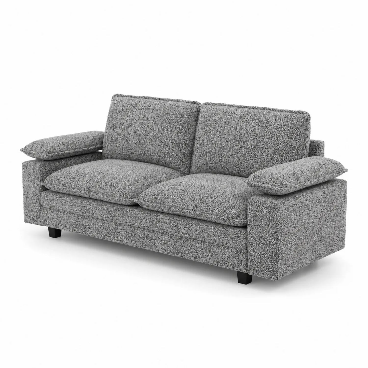 3-Sitzer Sofa Bouclé Stoff Grau