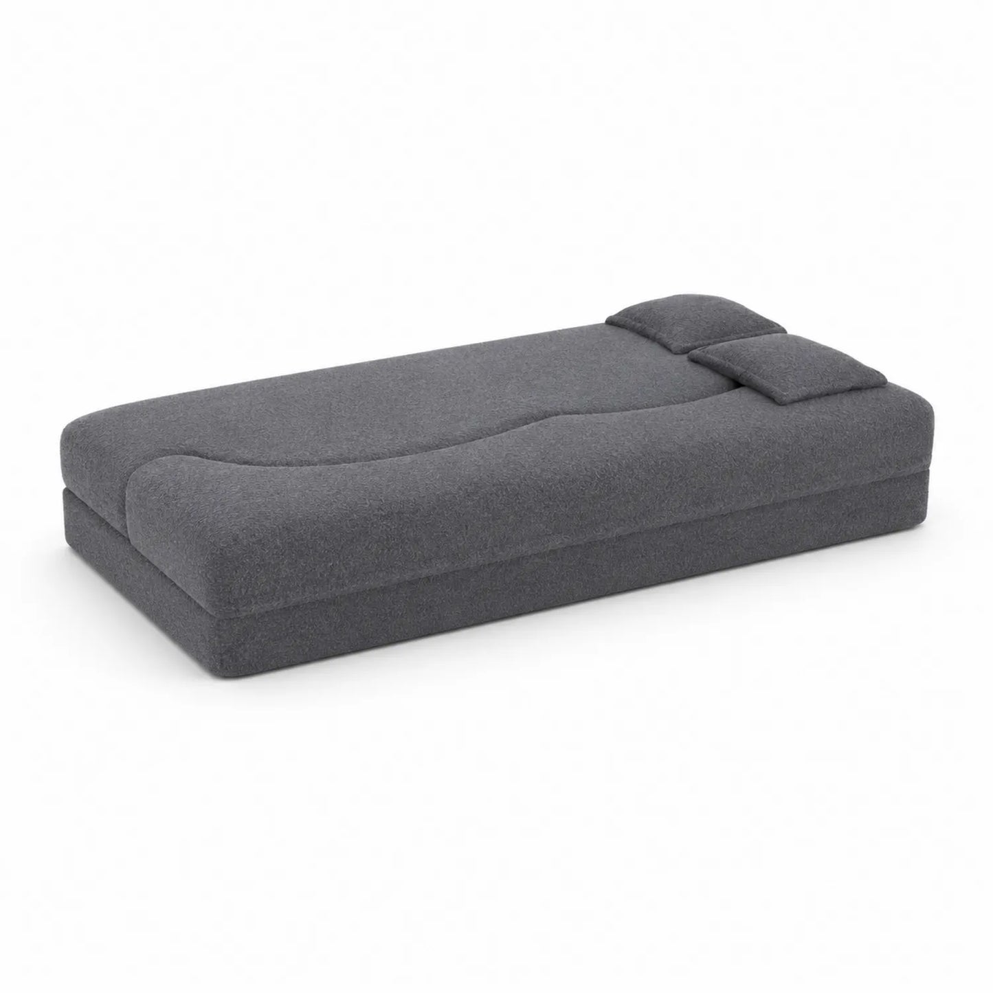 Klappbares Schlafsofa Grau 200x90 cm Textil