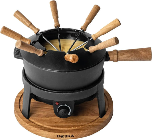 Fondue gerät, Schokofondue, Käsefondue, Kabel, Topf, 2,2 L, Gusseisen, für 8 personen