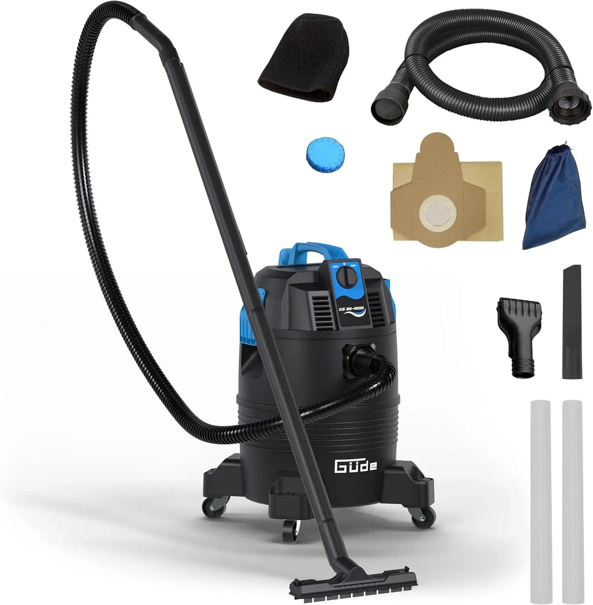 GS 30 Schlammsauger, Teichbürste, Behälter, 30 L, 1600 W, für Teich- und Poolreinigung