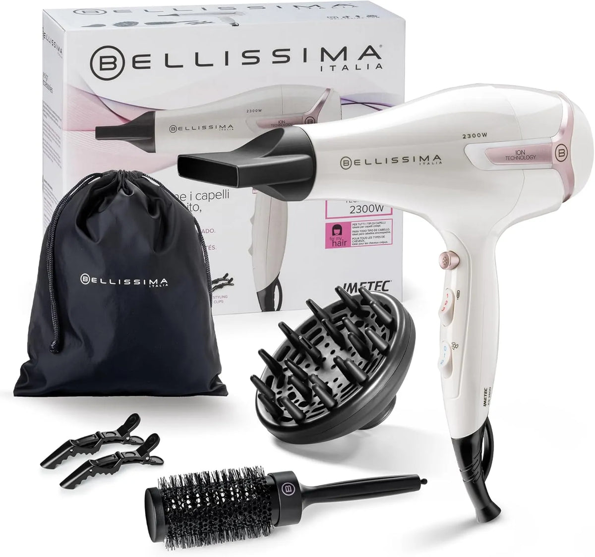 Wäschetrockner, 2300 W, Trockner für Wäsche, Ionen-Haartrockner, Bellissima K9 2600 Light Hair Dryer 2300W Schnell trocknend