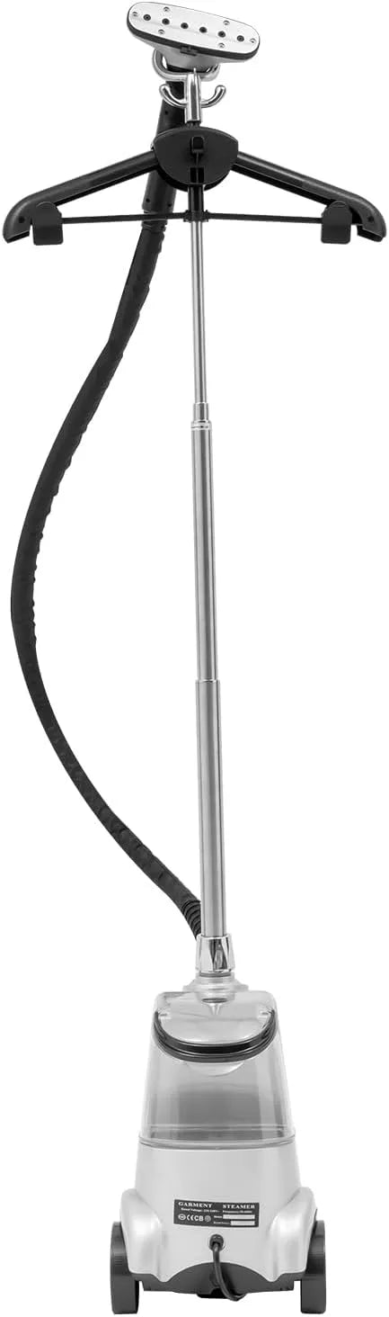 Dampfglätter, 3 L, 2200 W, Transportrollen, Silber, für Anzüge Gardinen Hemden, Stand-Dampfglätter