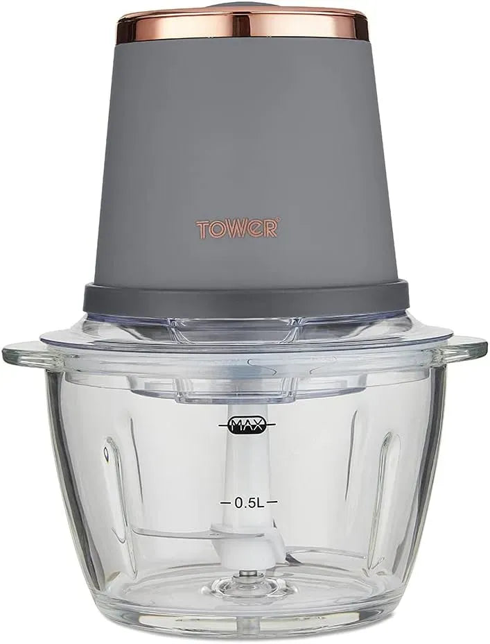 T12058RGG Grau und Rotgold, Cavaletto Zerkleinerer aus Glas, 1 l, 350 W