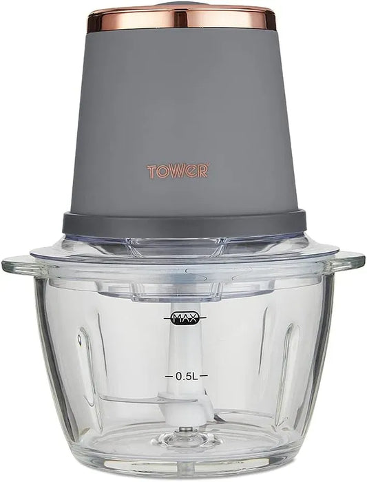 T12058RGG Grau und Rotgold, Cavaletto Zerkleinerer aus Glas, 1 l, 350 W