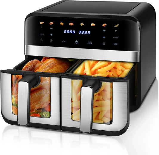 Heißluftfritteuse XL 2400W, 9 L, 2400 W, Touch-Bedienung, Timer, Smart und Timer-Funktion, 8 Programmen