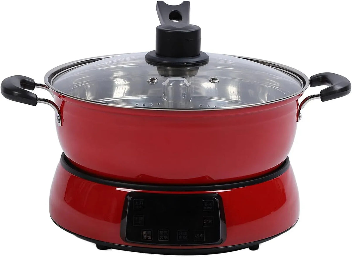 Reiskocher, elektrischer Reiskocher, 6 L, Timer, Dampf, Wärmefunktion, Rot