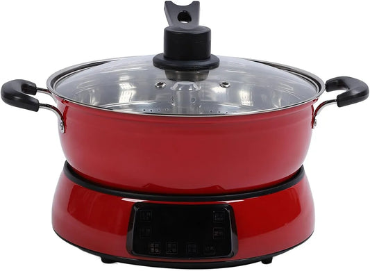Reiskocher, elektrischer Reiskocher, 6 L, Timer, Dampf, Wärmefunktion, Rot