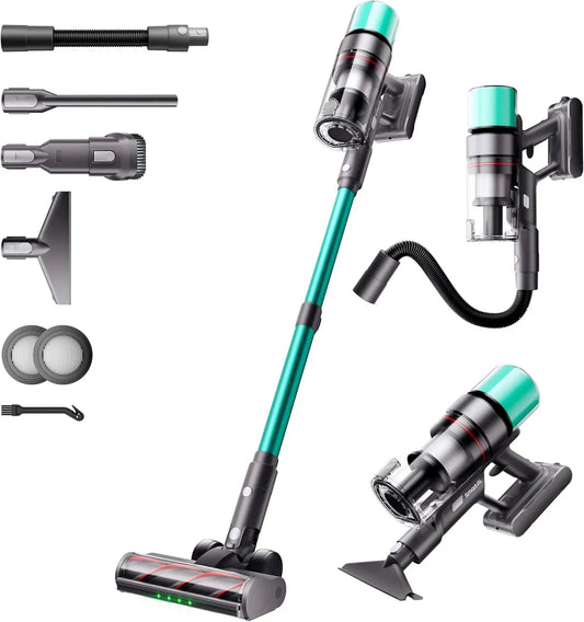 Staubsauger, 600 W, 55 kPa, 80 Min, elektrisches Staubsauggerät, V5 Pro Akku-Staubsauger Mit 1 M Flexschlauch