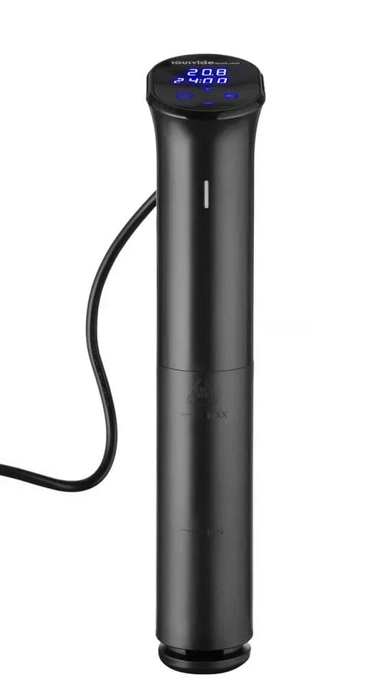 IPX7 Edelstahl, Sous Vide Stab, iVide Sous-Vide-Stick 2, 12L Wasser pro Minute, Temperatur 5°C-90°C, WiFi Steuerung, 63x97x, 230V, 1200W, 344mm