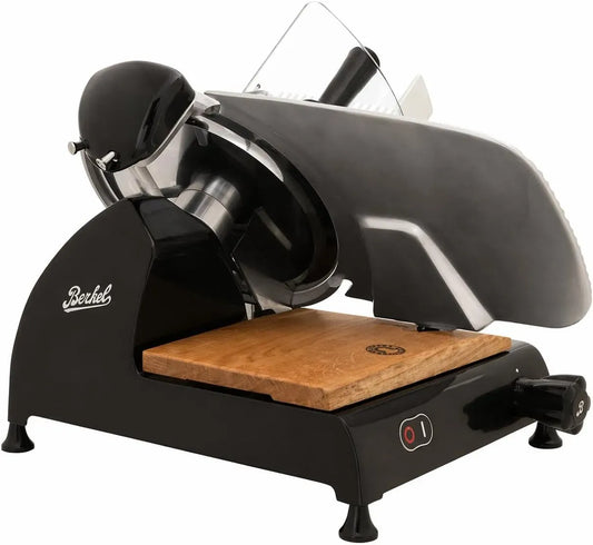 Aufschnittmaschine, Allesschneider, Schneidebrett, Schneidemaschine für Lebensmittel, Schwarz, Holz