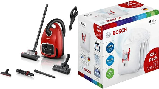 Bosch Serie 6 BGL6TPET Staubsauger, 700 W, Rot, 50% längere Nutzungsdauer, 99,9% Feinstaubfilterung