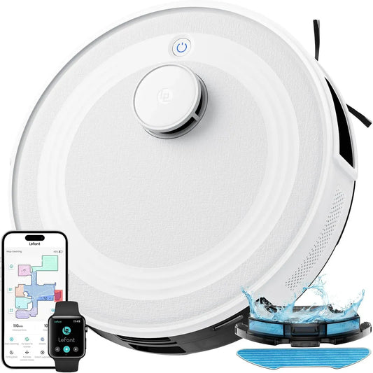 Lefant 2.4G/5GHz Saugroboter, WLAN, 6000 Pa Steuerung über APP/Alexa, Mehrstufiges Mapping, 2.4 G