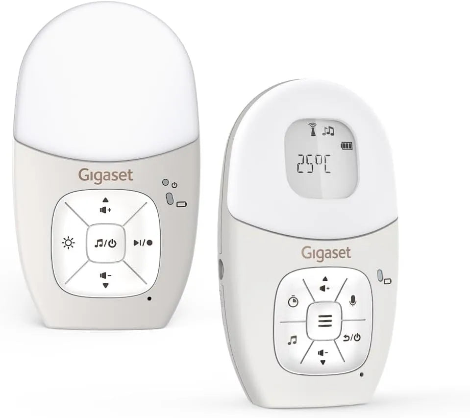 300m Temperatursensor, Audio-Babyphone, Babyüberwachungsgerät, 300 m, Timer, 2 Temperaturzonen, Wärmefunktion, Grau