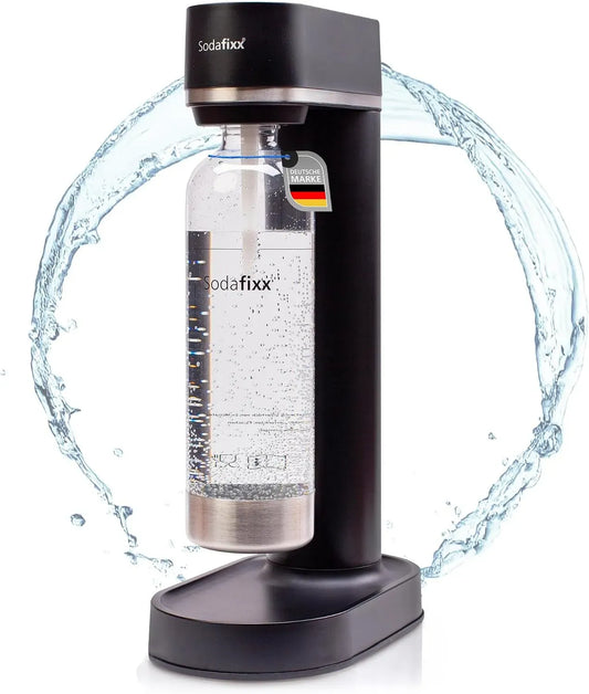 CO2 Sprudelwasser Maschine, Sprudel Gerät, Soda Maker, Wasserflasche, 0,85 L, 60 L, Schwarz, für 60L CO2 Zylinder