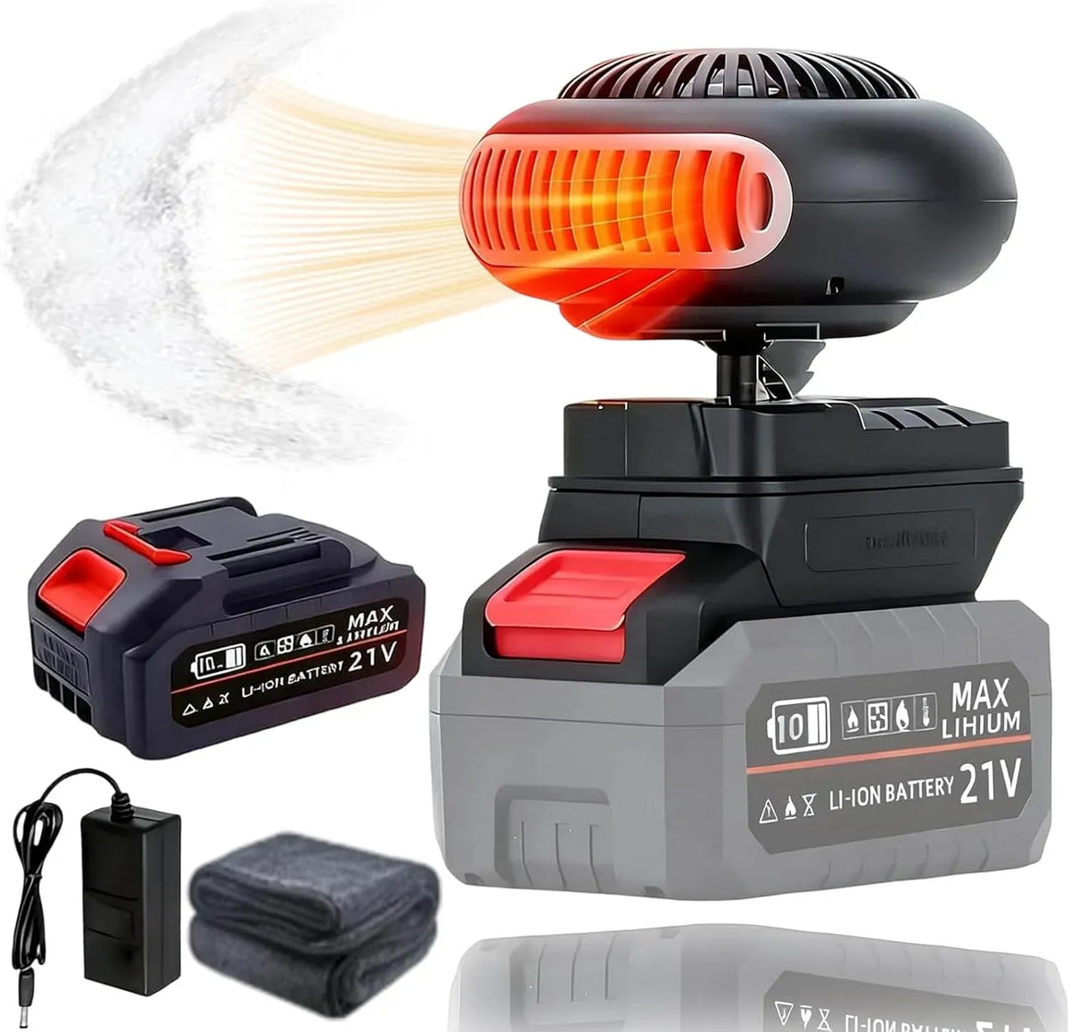 Elektroheizung 1batttery, 170 W, 30 bis 80 °C, tragbar, Tragbare 170W Auto Heizung mit 2 Stufen