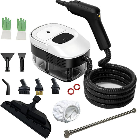 Dampfreiniger, 2500 W, Druckdampf, tragbar, großer Wassertank, Einsatz auf Böden, in Küche, Auto und an Fenstern, 1600ml Wassertank, Tragbarer