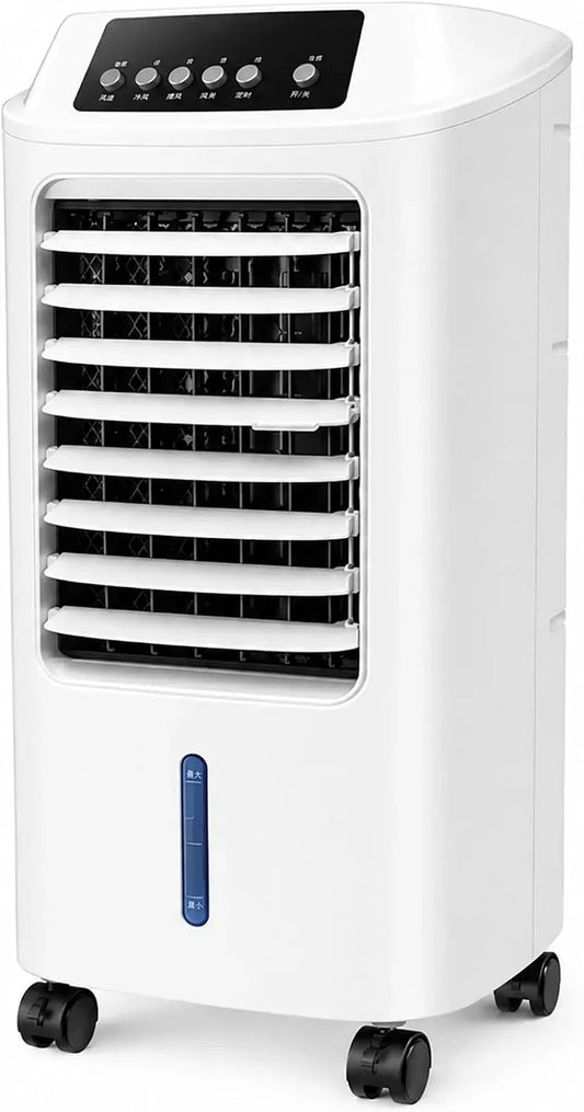 Luftkühler, 10 L, 60 W, tragbar, großer Wassertank, leise, Leiser Luftzirkulator 3 Stufen, Energiesparender Swamp Cooling 60W