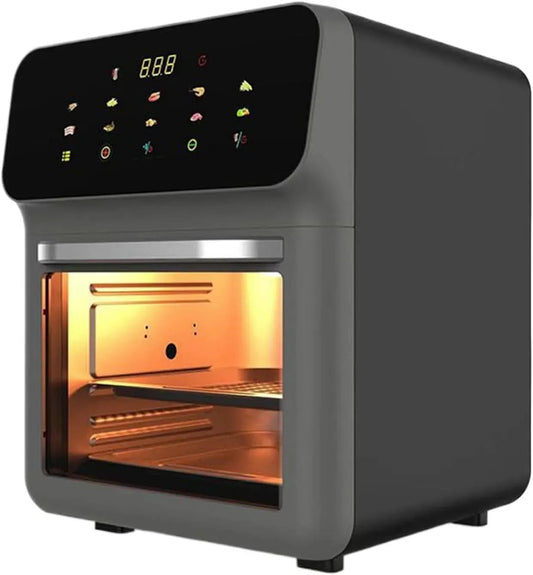 Heißluftfritteuse, 0 bis 200 °C, elektrische Fritteuse ohne Öl, Toaster Heißluftfritteuse Familiengröße 2 Roste 0°C bis 200°C