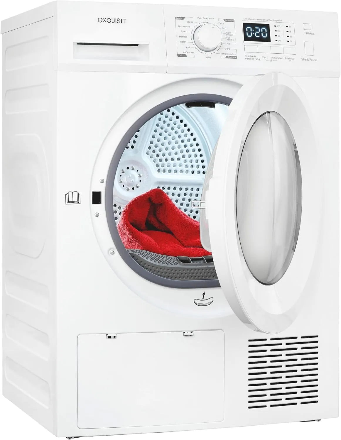Exquisit TWP701-030E Wäschetrockner, 7 kg, Weiß, Restlaufanzeige und LED-Trommelbeleuchtung