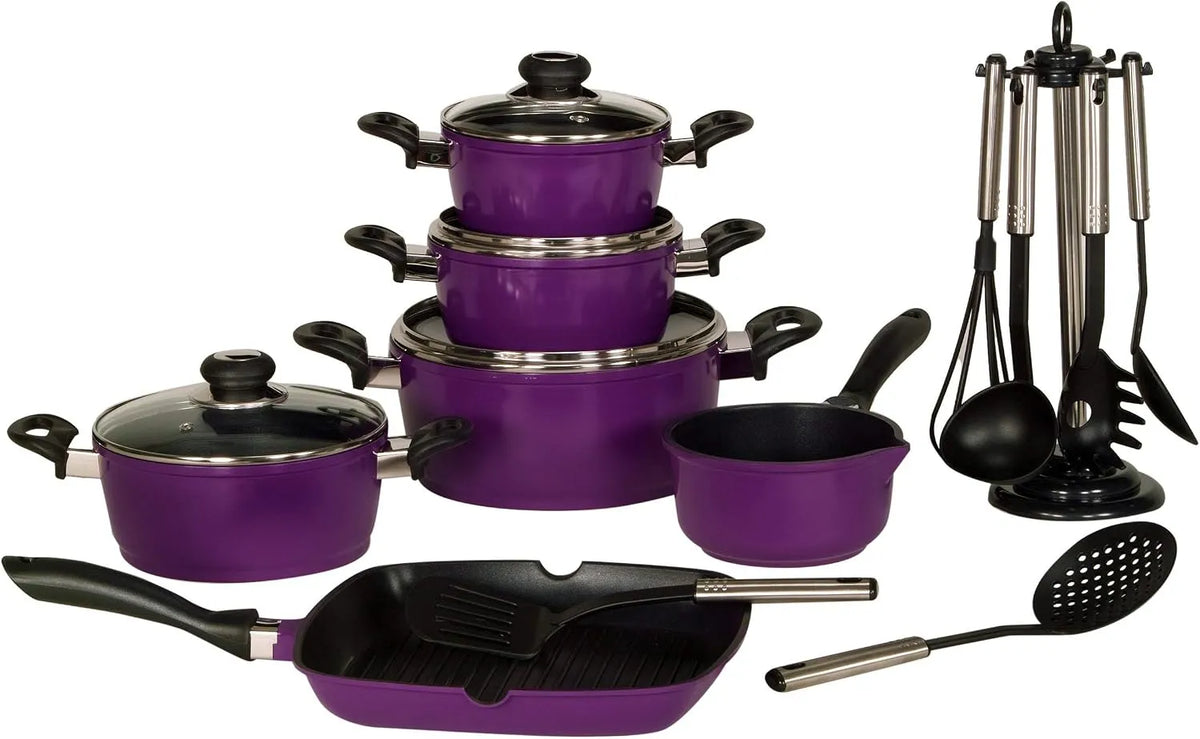 Backofen 17-teilig, Grill, Antihaftbeschichtung, Grillpfanne & Zubehör, Antihaft-Versiegelung