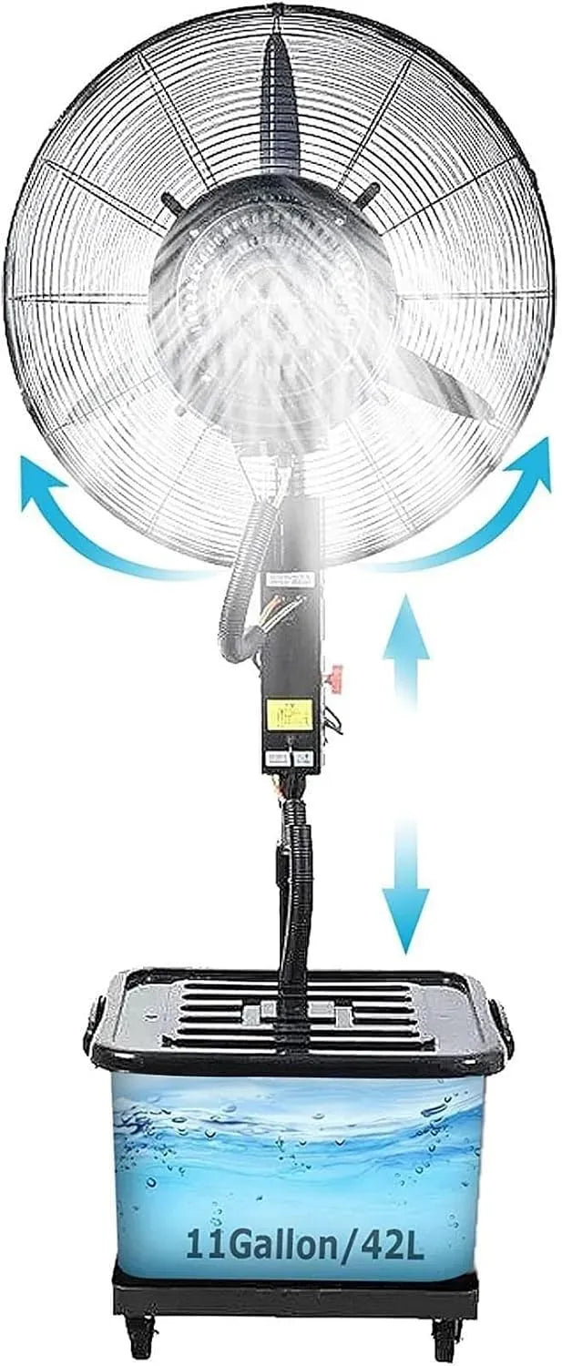 Ventilator, 42 L, Industrie, großer Wassertank, 3 verstellbaren