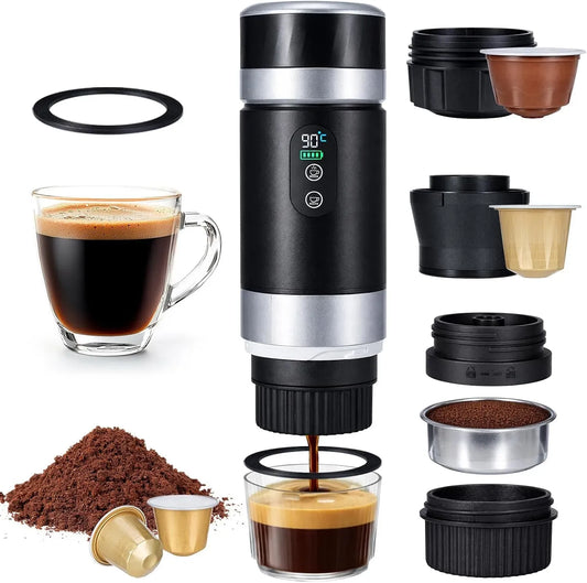 Espressomaschine, tragbar, Camping, 3 in 1 Akku Kaffeemaschine