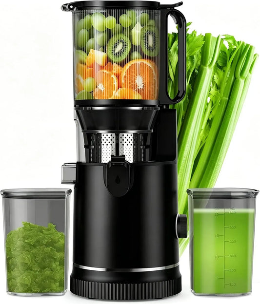 Entsafter, 400 W, Entsafter 3-in-1, USB, Schwarz, Slow Juicer 400W, BPA-frei