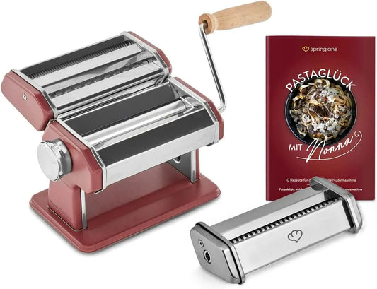 Wäschetrockner, SPRINGLANE, Edelstahl, Rot, Linguineaufsatz & 3 Schneideaufsätze für Spaghetti