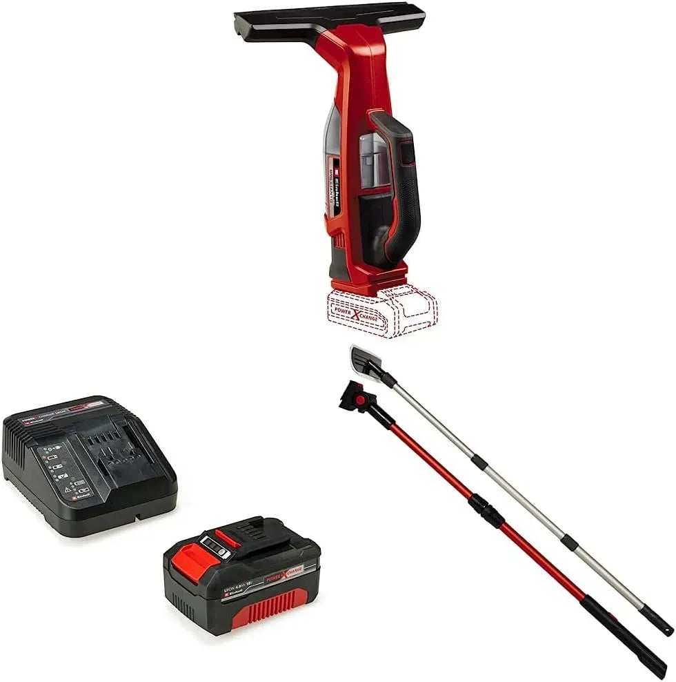 Einhell Akku-Fensterreiniger, Sprühflasche, Ladegerät, elektrischer Fensterreiniger, 28 cm, 18 V, kabellos