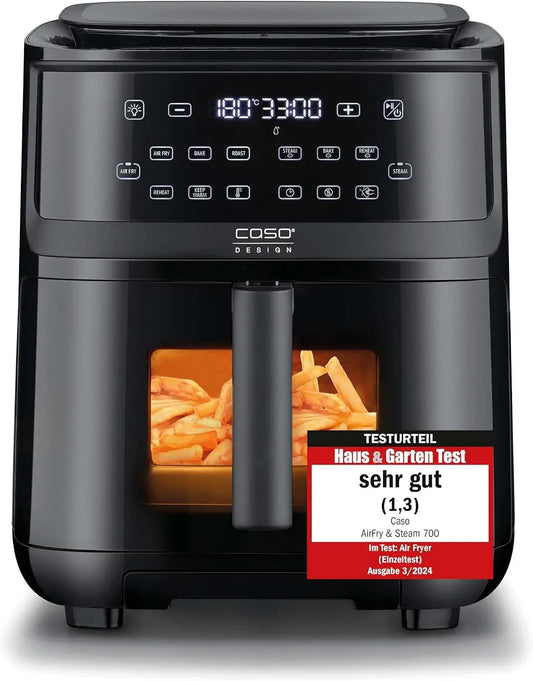 Caso Heißluftfritteuse, 7 L, Dampf, AirFry & Steam 700, extra großes Korbvolumen 7 Liter