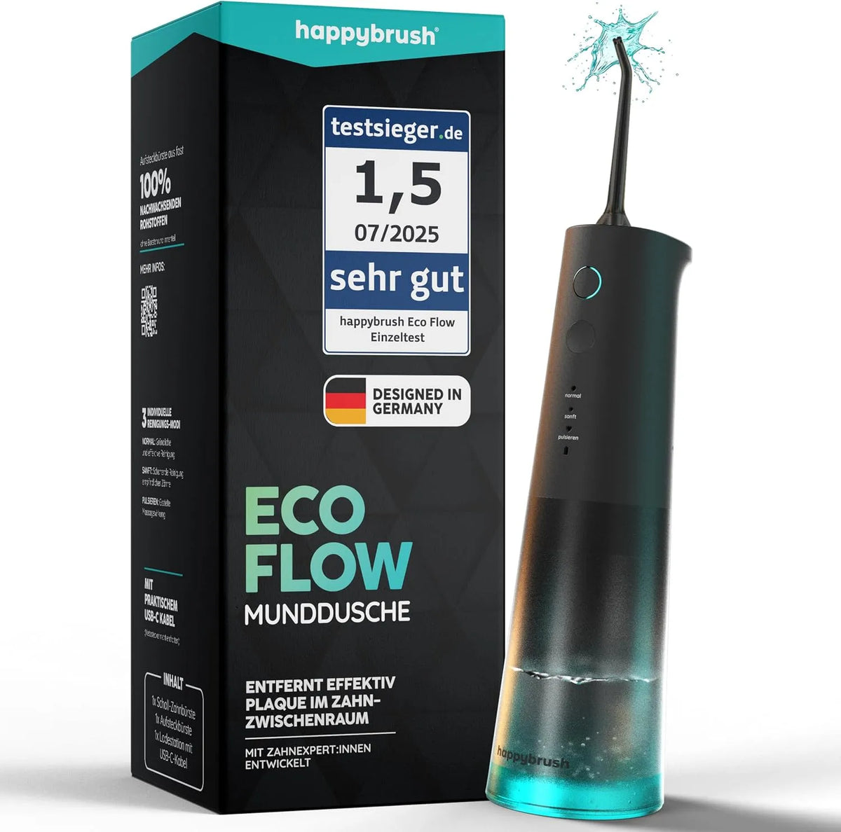 Munddusche, elektrische Zahnreinigungsdusche, Hygiene, kabellos, für Zahnreinigung & Zahnzwischenräume