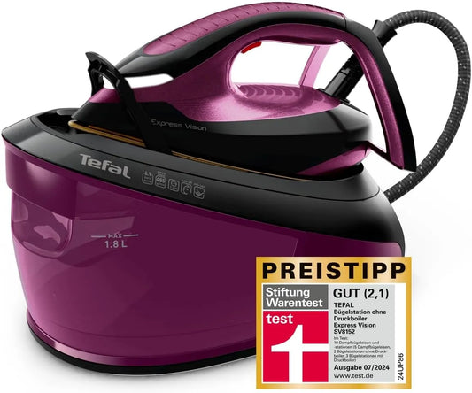 Tefal 480g/Min. SV8152 Eco-Modus, Express Vision, leistungsstarker 6,9-Bar-Druck, Dampfstoß: 480g/Min, 1,8 L Wassertank, Smart Temp-Technologie, LED