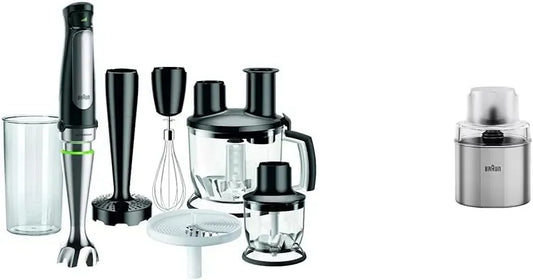 Braun MQ 7087X 1000 Watt, Pürierstab mit abnehmbarem edelstahl Mixfuß mit ActiveBlade Technologie, MultiQuick 7 Stabmixer, schwarz & Kaffee- und