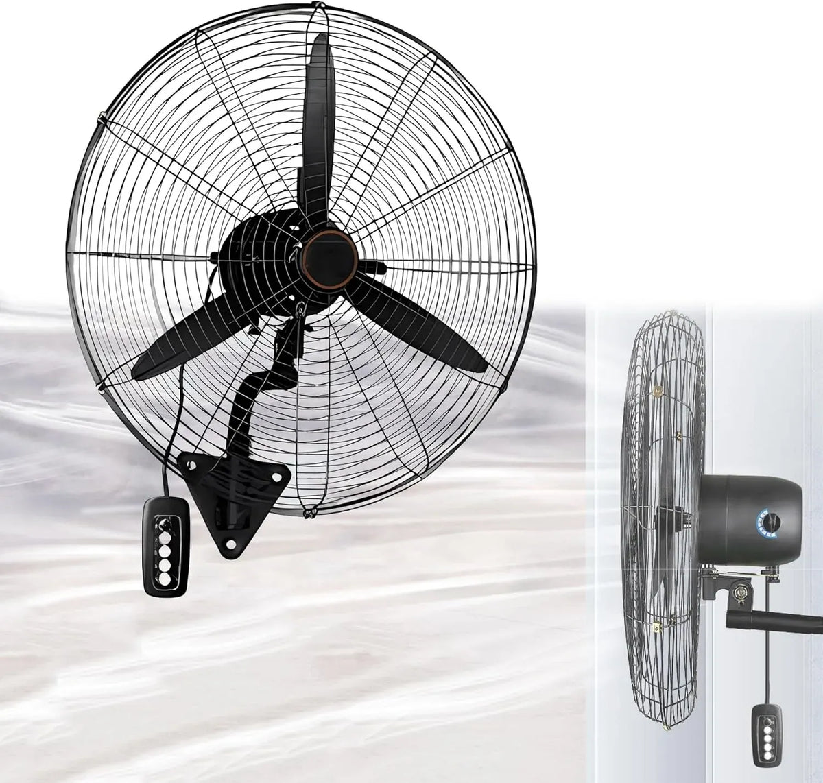 Ventilator, 75 cm, Oszillation, Ventilator zur Luftzirkulation, 120°-Oszillations-Wandventilator