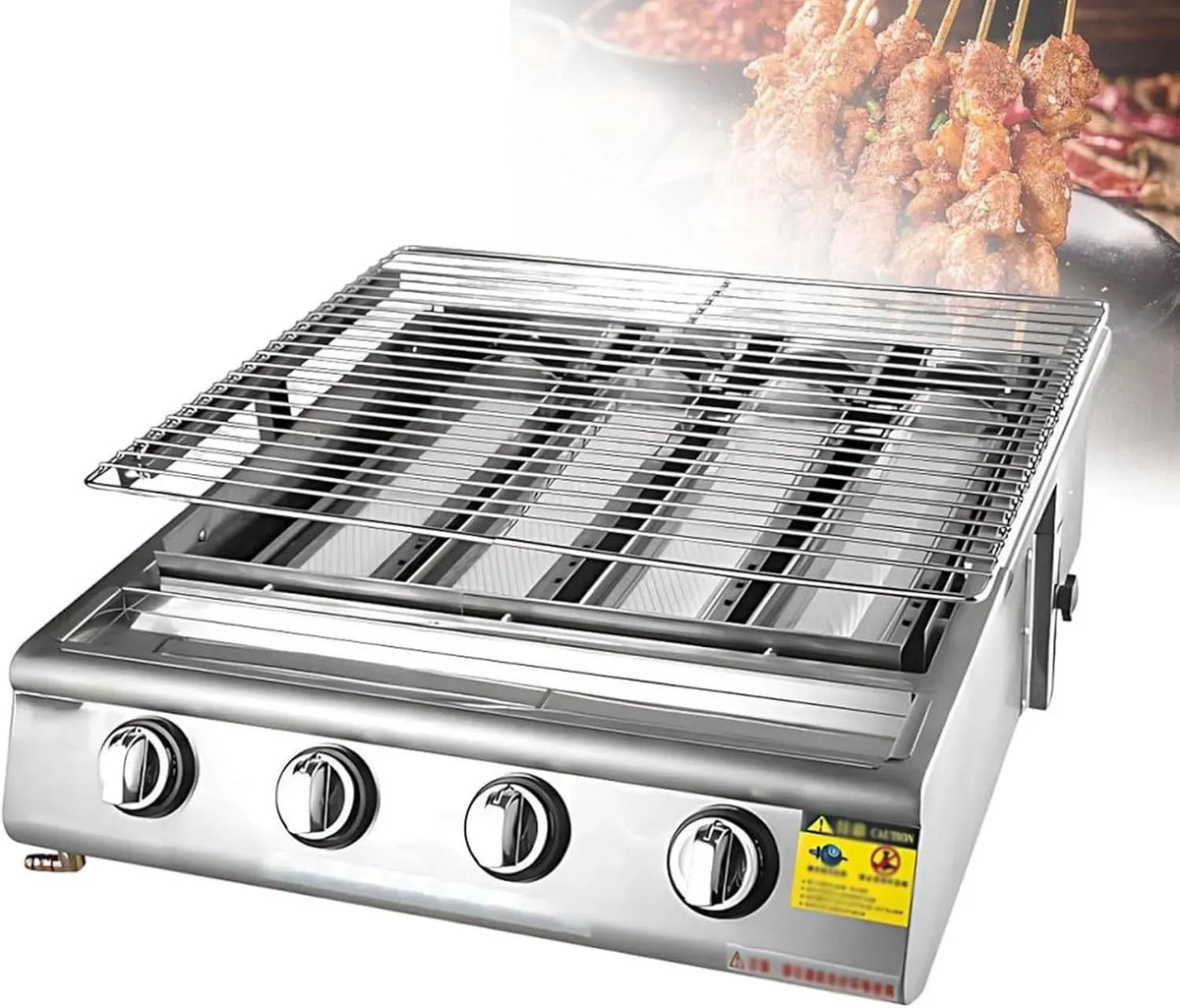 Kebab-Bratgerät, Spieß-Grill, BBQ-Grill, gewerblich, Camping, Edelstahl